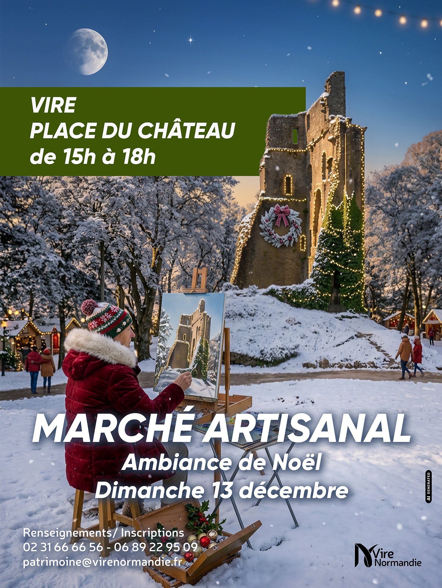 Affiche inscription marché artisanal Noël 13122026