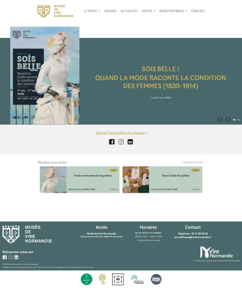 Capture HOME PAGE Site Internet Musée
