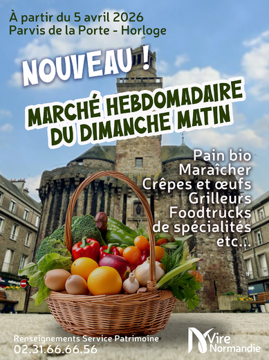 AFFICHE marché du dimanche Vire Mars 2026