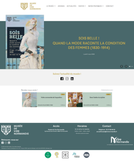 Capture HOME PAGE Site Internet Musée