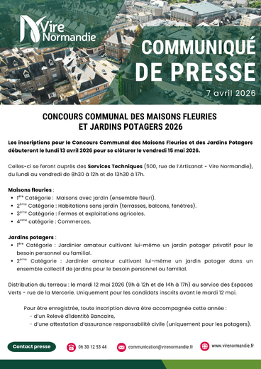 Communiqué de presse inscription concours jardins fleuris VN 2026